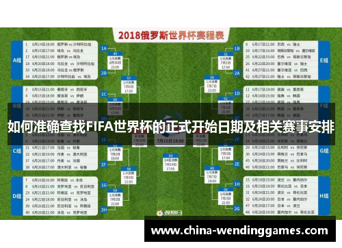 如何准确查找FIFA世界杯的正式开始日期及相关赛事安排